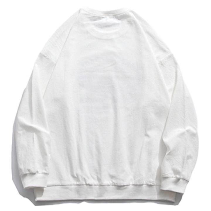 WLS Printed Letter Pattern Rounded Collar Soft Cotton Sweatshirt