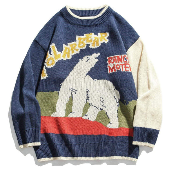 WLS Polar Bear Print Knitted Sweater