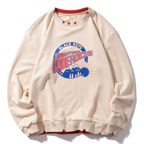 WLS Printed Underocks Ripped Double Colors Soft Cotton Sweatshirt