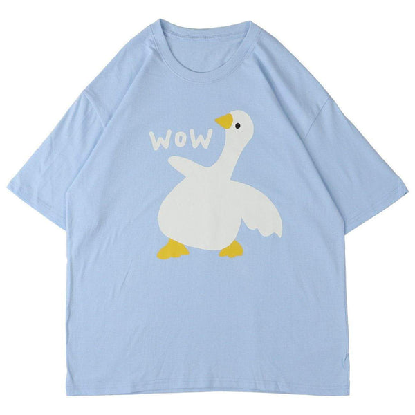 WLS Printed Duck Rounded Collar Soft Cotton Tee
