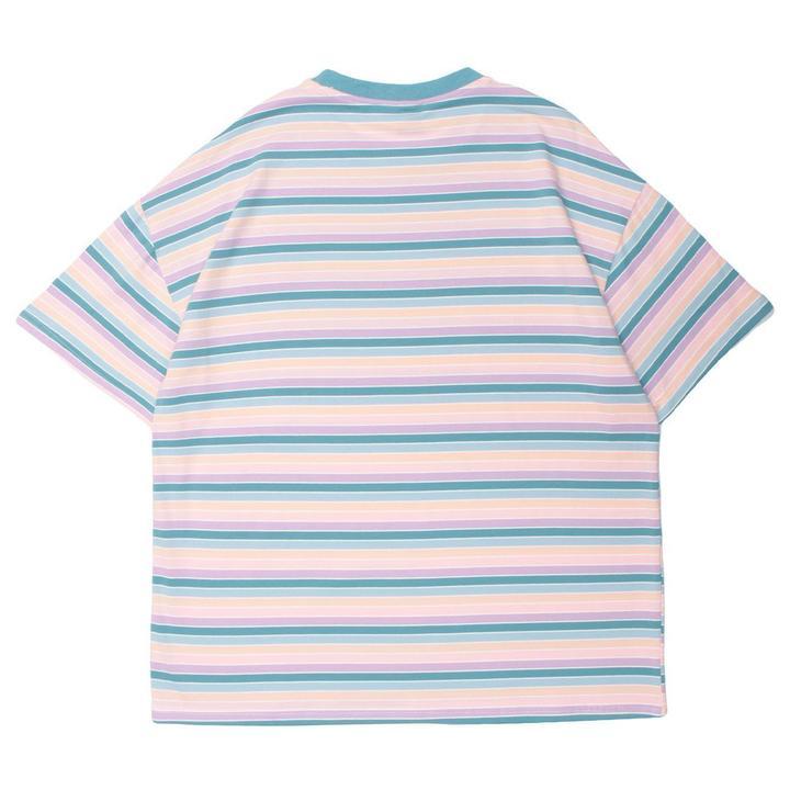 WLS Color Striped Duck Rubber Stamp Cotton Tee