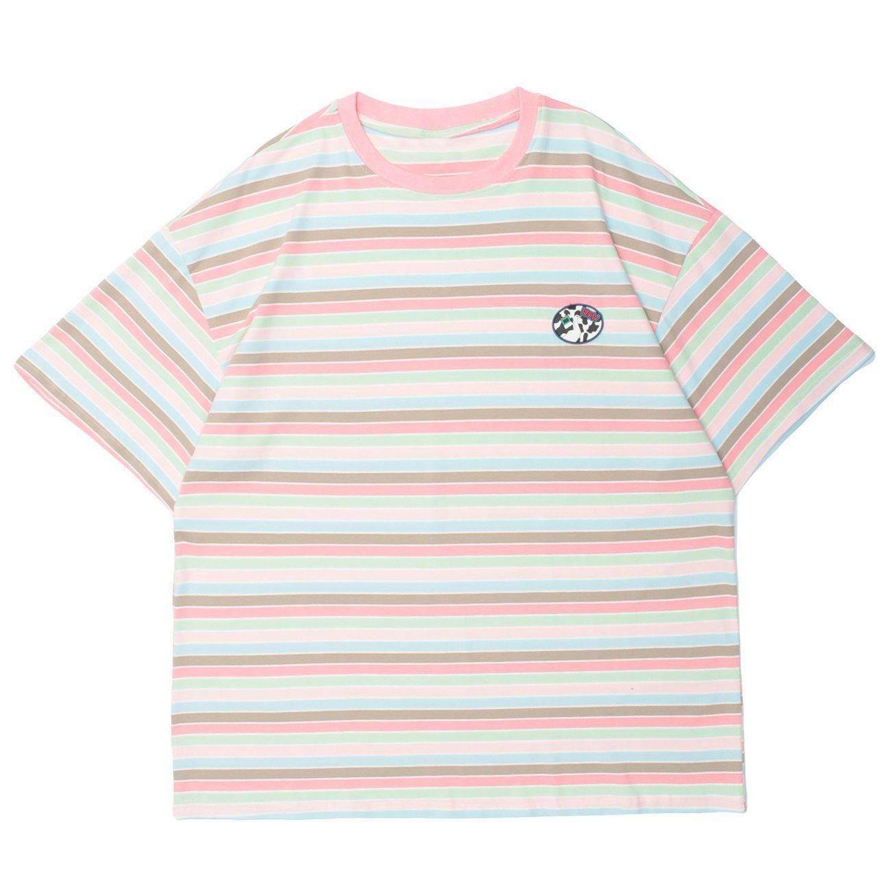WLS Color Striped Duck Rubber Stamp Cotton Tee
