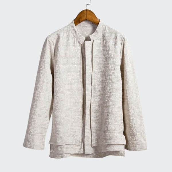 WLS Eiroh Two-Layer Long Sleeve Shirt Khaki-White