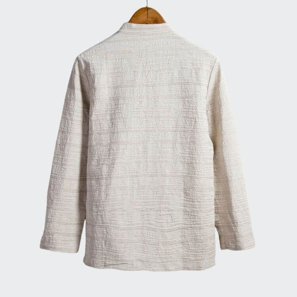 WLS Eiroh Two-Layer Long Sleeve Shirt Khaki-White